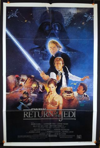 Return Of The Jedi (style B) 1983 Movie Poster 27x41 Folded Us 1 Sheet