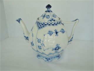 Royal Copenhagen Blue Fluted Full Lace Gargoyle Teapot 1117 1St Quality 11