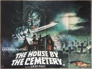 House By The Cemetery [x] 1981 British Quad Cinema Poster Video Nasties