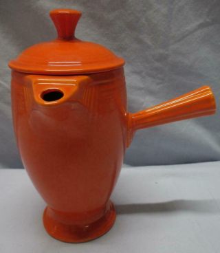 Vintage Fiesta Red (orange) Demitasse Stick Handle Coffee Pot Fiestaware Euc