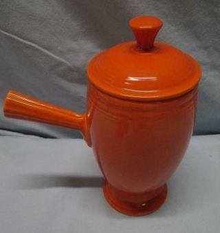 Vintage FIESTA Red (Orange) Demitasse Stick Handle COFFEE POT Fiestaware EUC 5