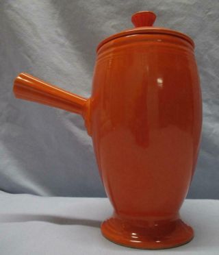 Vintage FIESTA Red (Orange) Demitasse Stick Handle COFFEE POT Fiestaware EUC 6