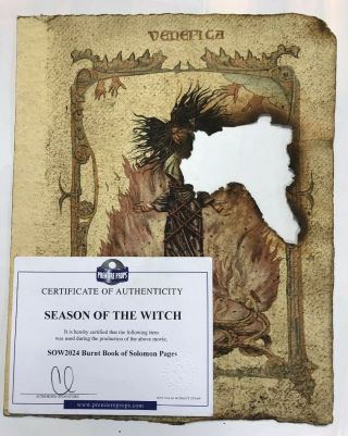 Season Of The Witch 2011 Movie Prop Book Of Solomon Venefica Page 8.  5 " X11 "