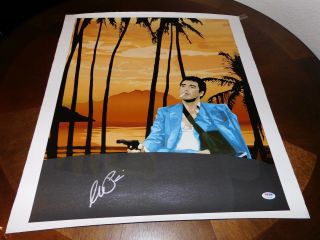 Al Pacino Scarface Autographed 18x22 Canvas Print Psa/dna
