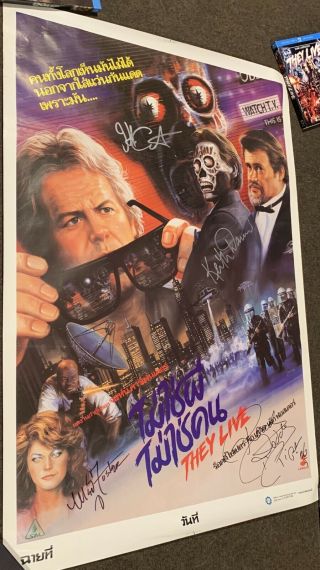 They Live Thai Poster 31x21 Cast Signed Autograph John Carpenter Piper 7