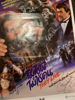 They Live Thai Poster 31x21 Cast Signed Autograph John Carpenter Piper 9