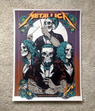 Metallica S&m2 Night One Concert Poster Chase Center San Francisco Symphony 9/6