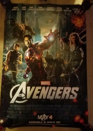 The Avengers Movie Poster 27x40 2012 Double Sided