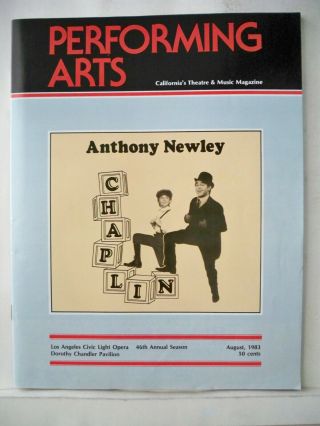 Chaplin Playbill Anthony Newley / Andrea Marcovicci Tryout Los Angeles Flop 1983