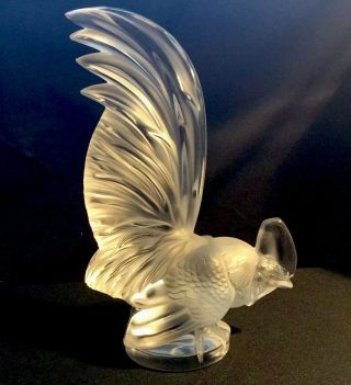 Lalique Frosted Crystal Rooster 