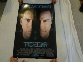Cast signed Face Off John Travolta/Nicolas Cage Double Sided 27x40 Movie Poster 2