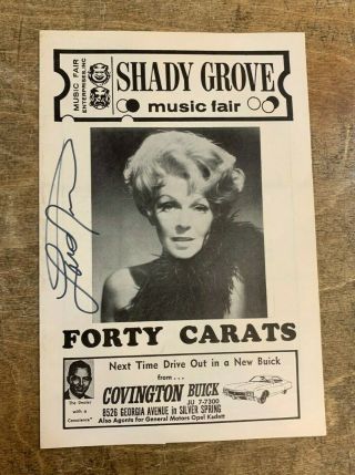 Lana Turner Signed Playbill From " Forty Carats " In