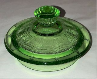 Rare Anchor Hocking Cameo/ballerina Green 4 1/4 " Lid For Juice Pitcher
