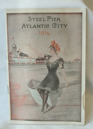 1914 Steel Pier Souvenir Program Guide Book Atlantic City Jersey Advertising