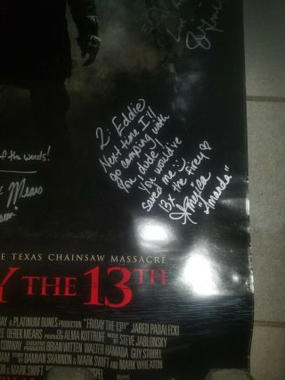 Friday the 13th 2009 Signed Poster Danielle Panabaker Derek Mears Travis Van 5