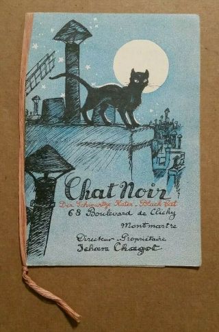 Cabaret Du Chat Noir,  Montmarte,  Paris France,  Program,  1929