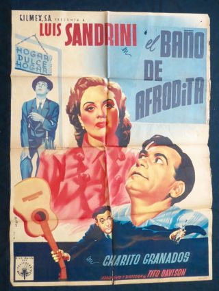 Luis Sandrini El Bano De Afrodita Mexican Movie Poster Rosario Granados Spert 49