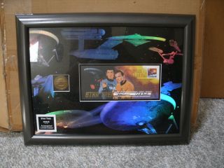 Star Trek Postmark Gallery Autographed - Nimoy And Shatner - Framed -