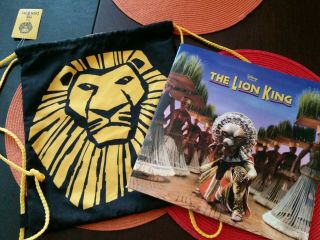 Nwt Disney Lion King Broadway Musical Bag Tote Drawstring Backpack W/ Brochure