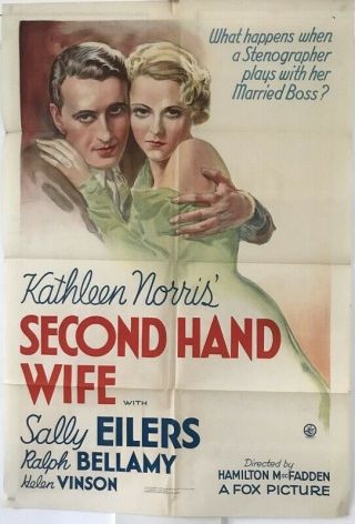 Second Hand Wife Movie Poster 1932 - Eilers Bellamy Hollywood Posters