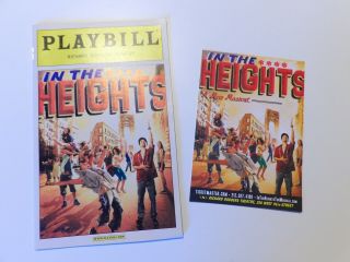In The Heights Obc Playbill Lin - Manuel Miranda February 2008 W/ Postcard Ad