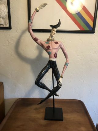Marc Bellaire Mardi - Gras Dancer Figurine Art Pottery 26”