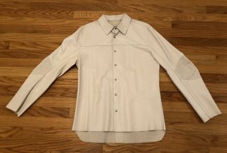 Elton John Personally Owned & Worn White Leather Prada Western Shirt