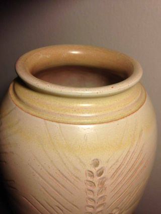UND School of Mines tall Wheat vase by Huckfield. 3