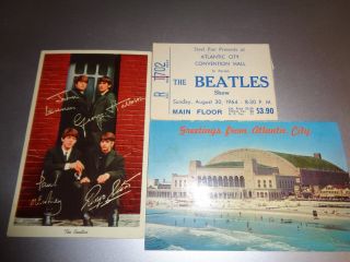 THE BEATLES 1964 Concert Ticket Stub - Atlantic City,  NJ 2