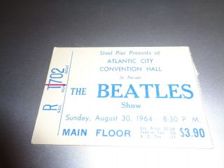 THE BEATLES 1964 Concert Ticket Stub - Atlantic City,  NJ 4
