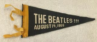 Vintage 1966 The Beatles August 14 Concert Pennant Cleveland Municipal Stadium