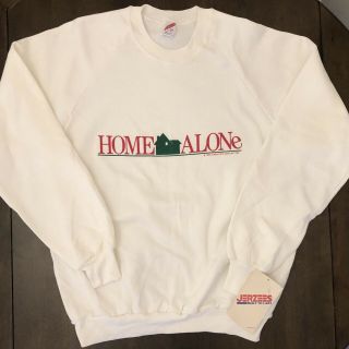 Vintage Home Alone Promo Sweatshirt Sz L,  Made In U.  S.  A.  White,  Gift