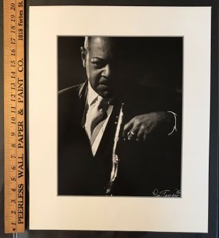 16” X 20” Photo: Jazz Musician Coleman Hawkins Signed By Photographer Lee Tanner
