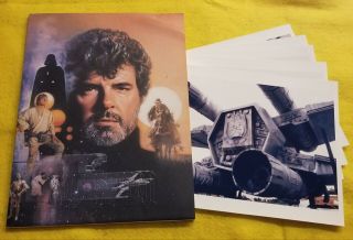 George Lucas Press Kit Lucasfilm Star Wars X Wing Very Rare 5 Photos