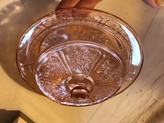 Vintage Pink Depression Glass Round Butter/cheese Dish W/Original Lid 4