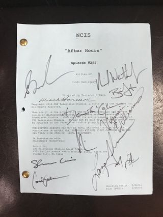 Navy Ncis Autographed Script - Cast Signed - Rare