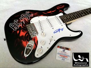 Angus Young (ac/dc) Autographed Signed Guitar W/ Ga -