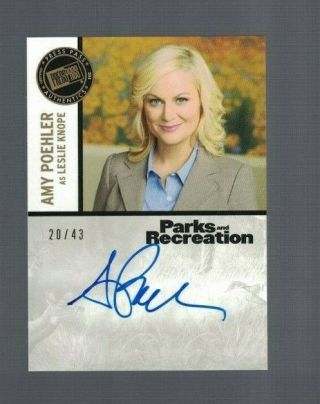 Amy Poehler Parks And Recreation 2013 Press Pass Autographed Card 20/43