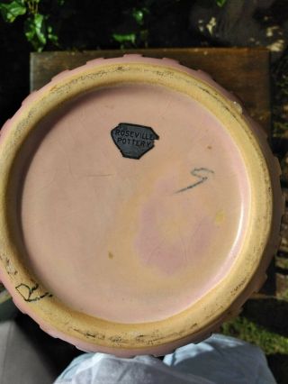 Exceptional 1932 Roseville Pottery Cherry Blossom Vase 627 - 12 Label NR 4