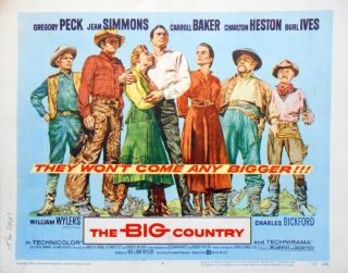 The Big Country Set Of 8 Lobby Cards Gregory Peck Charlton Heston Jean Simmons