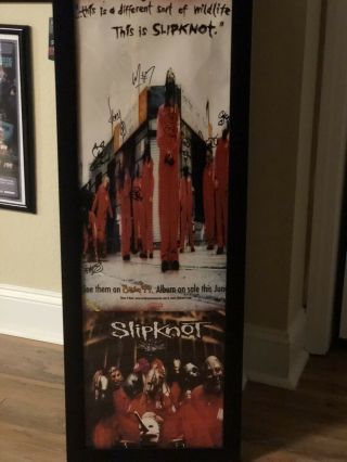 Slipknot signed poster 12x36 size from there debut 2