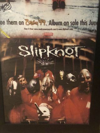 Slipknot signed poster 12x36 size from there debut 6