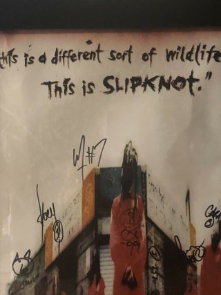 Slipknot signed poster 12x36 size from there debut 9