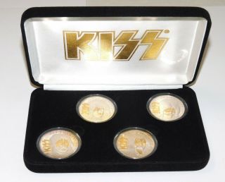 KISS Band Reunion Tour Liberty GOLD SELECT SILVER Coin Box Proof SET 1997 2