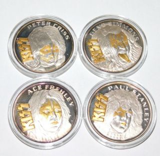 KISS Band Reunion Tour Liberty GOLD SELECT SILVER Coin Box Proof SET 1997 3