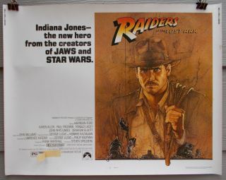 Raiders Of The Lost Ark Orig 1981 Rolled 22x28 Half Sheet Movie Poster