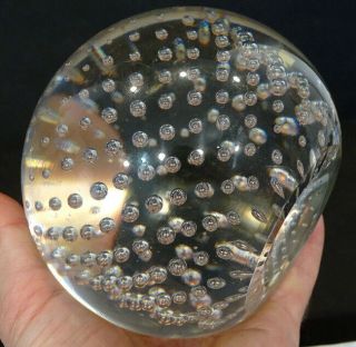 5 POUND STEUBEN Art Glass GLOBE LUMINOR / CRYSTAL BALL Paperweight / SIGNED 2