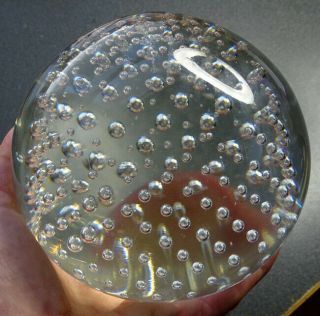 5 POUND STEUBEN Art Glass GLOBE LUMINOR / CRYSTAL BALL Paperweight / SIGNED 3