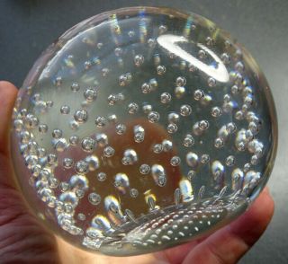 5 POUND STEUBEN Art Glass GLOBE LUMINOR / CRYSTAL BALL Paperweight / SIGNED 4