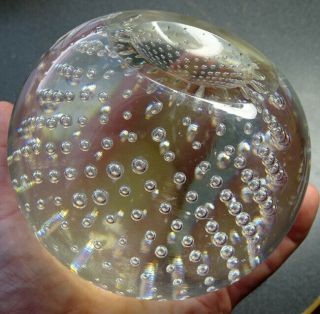 5 POUND STEUBEN Art Glass GLOBE LUMINOR / CRYSTAL BALL Paperweight / SIGNED 5